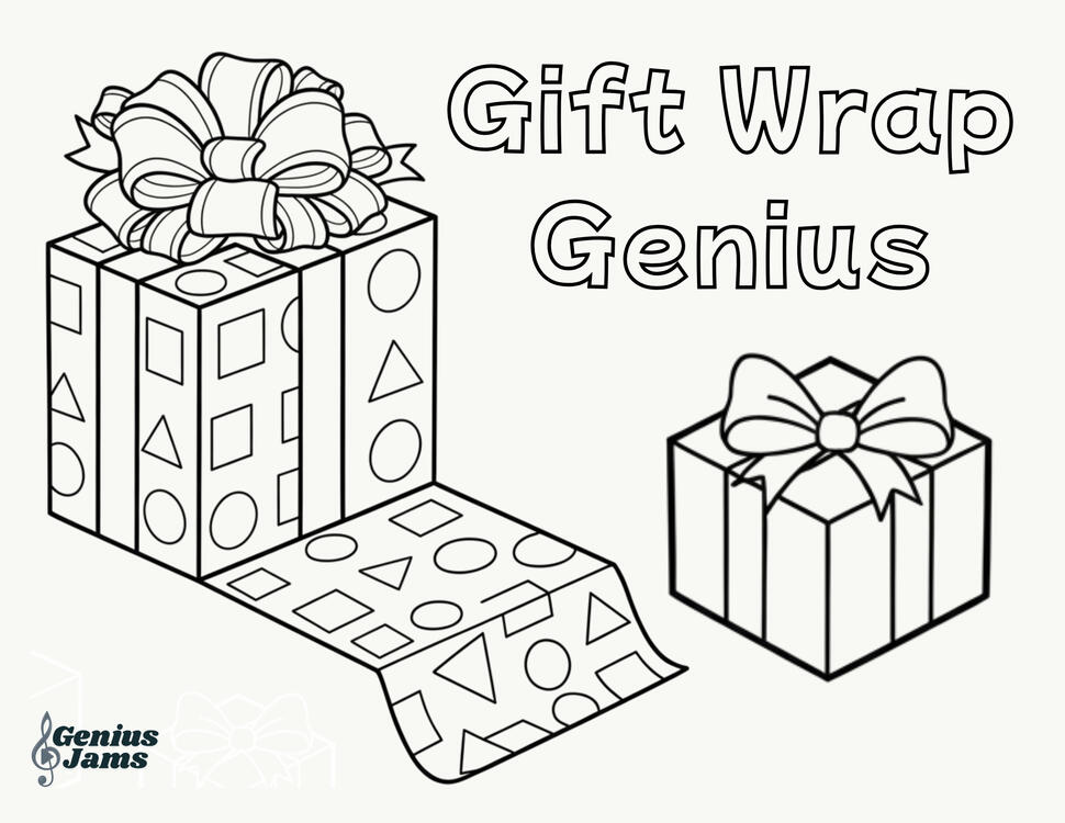 Gift Wrap Genius Coloring Sheet